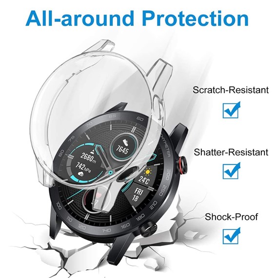 CaseUp Huawei Watch GT2 46mm Kılıf Protective Silicone Şeffaf 5